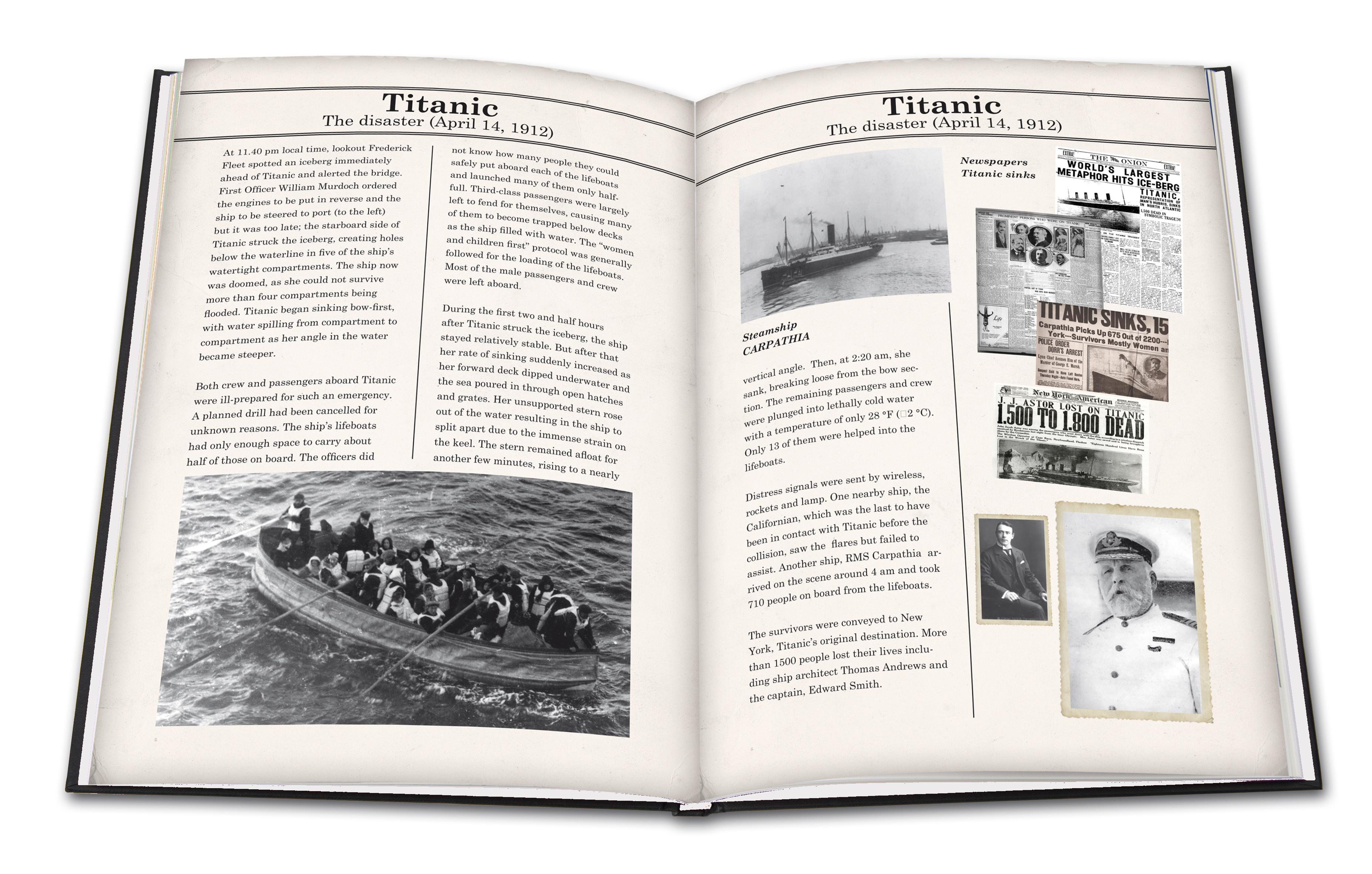 A képen a Titanoc könyv belső oldala  látható