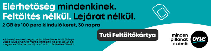 One - Elérhetőség mindenkinek. Feltöltés nélkül. Lejárat nélkül. Tuti feltöltőkártya