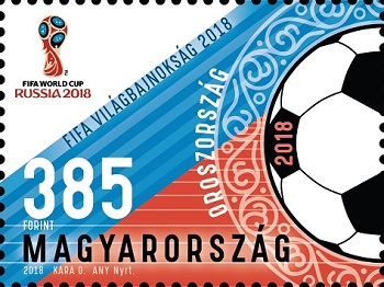 A képen a fifa világbajnokság 2018 bélyeg látható