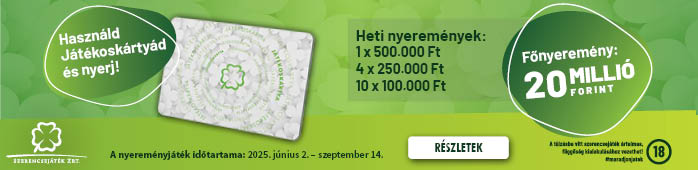 Használd a játékoskártyát és nyerj! Főnyeremény 20 millió Ft
