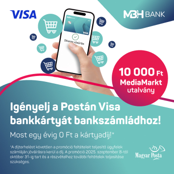 Igényelj a Postán Visa bankkártyát bankszámládhoz! Most egy évig 0 Ft a kártyadíj!