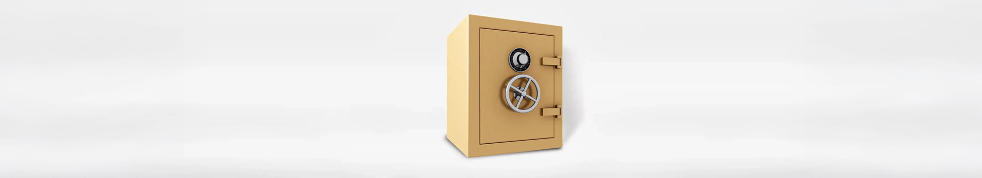 Egy zárt barna trezor.